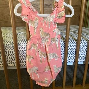 Pink Chicken Blush and Cream Baby Romper